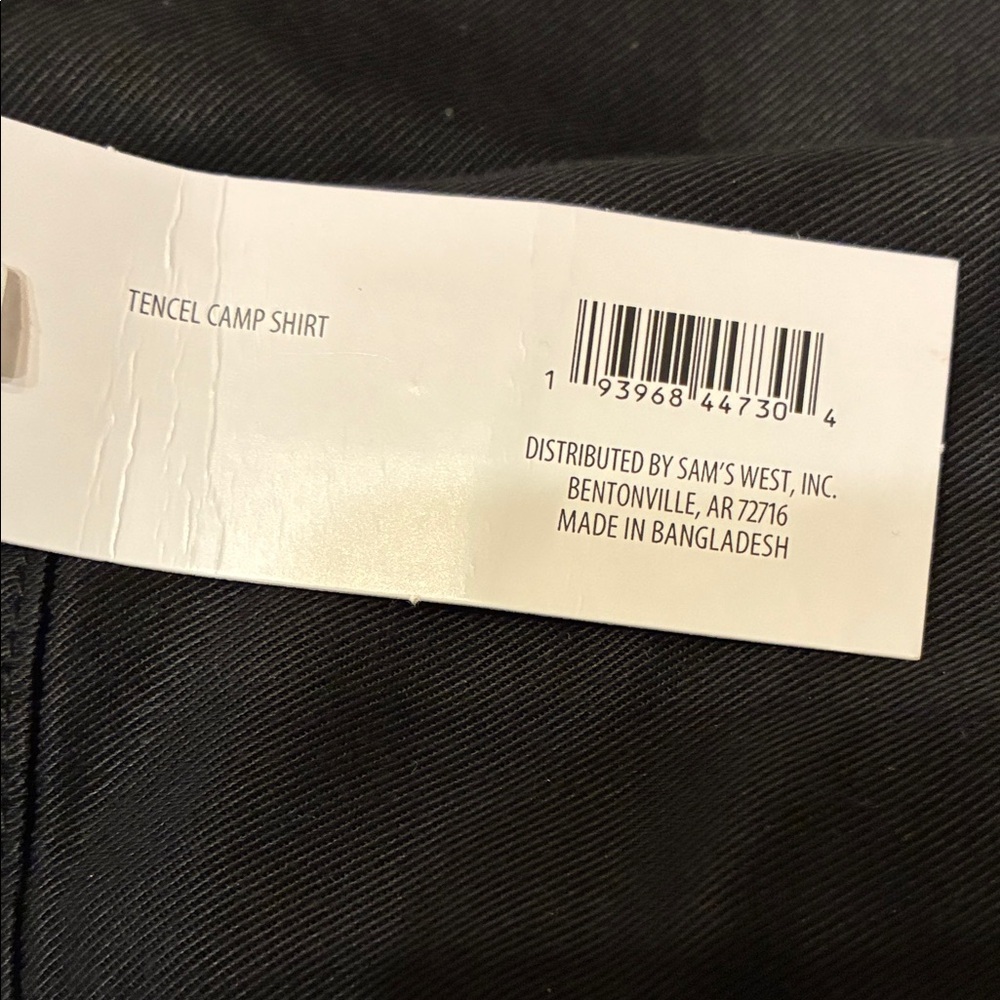NWT Black Tencel Camp  Button-Up Shirt multiple sizes - Picture 6 of 9